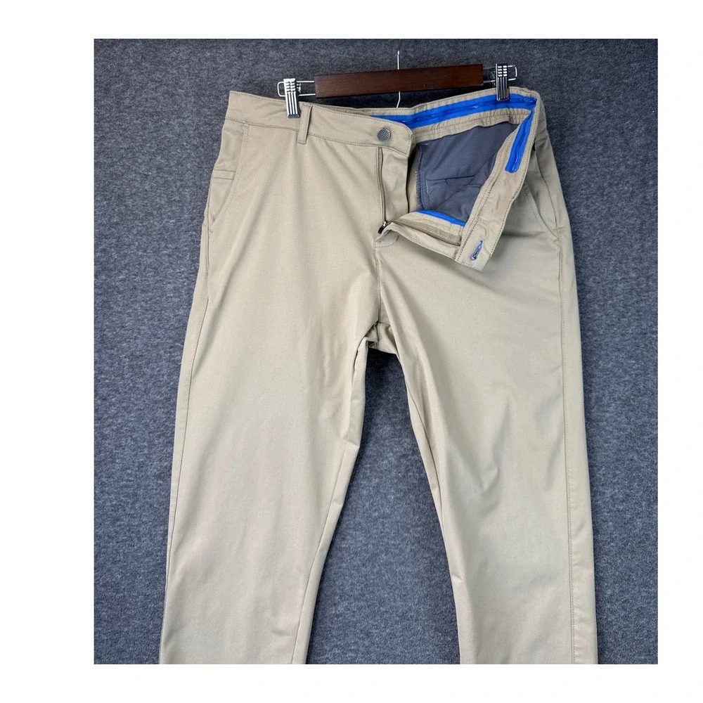 Twillory Performance Pants Mens 36x28 Trim Fit Khaki Golf Technical Fabric Chino